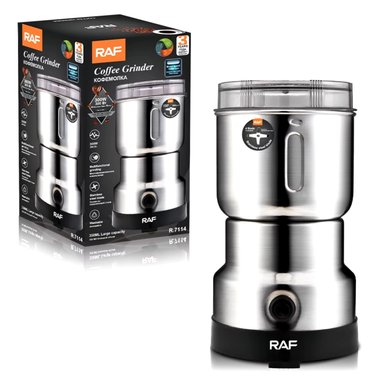 MOLINILLO ELÉCTRICO ELÉCTRICO RAF R.7114 ACERO INOXIDABLE PARA CAFÉ Y ESPECIAS 4 ASPAS 300W - 1