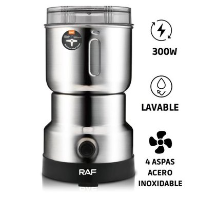 MOLINILLO ELÉCTRICO ELÉCTRICO RAF R.7114 ACERO INOXIDABLE PARA CAFÉ Y ESPECIAS 4 ASPAS 300W - 2