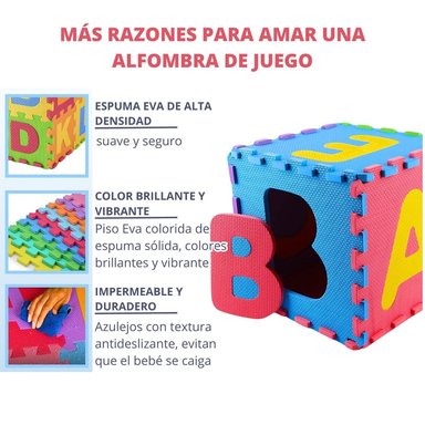 PISOS ALFOMBRA DE GOMA EVA ANTIGOLPES PARA NIÑOS Y BEBÉS 36 PZAS - 6