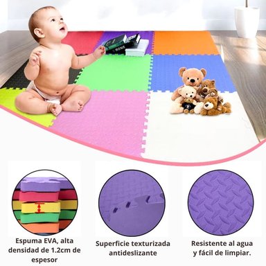 PISO DE GOMA PARA BEBÉ 60 X 60CM PACK POR 10 UNID - 4