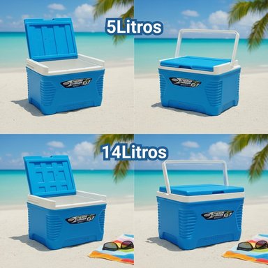 SET COOLERS THERMO WAGON 14, 5 Y 1.5L – IDEAL PARA LA PLAYA AZUL - 4