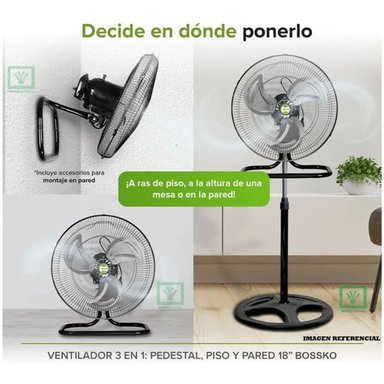 VENTILADOR PEDESTAL 3 EN 1 DE 18″ 200 W BK-8218VI/NG CAJA DE 2U - 3