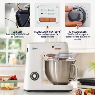 BATIDORA PLANETARIA OSTER® 5.2L HEATSOFT FPSTSMPL4W BLANCO - 5