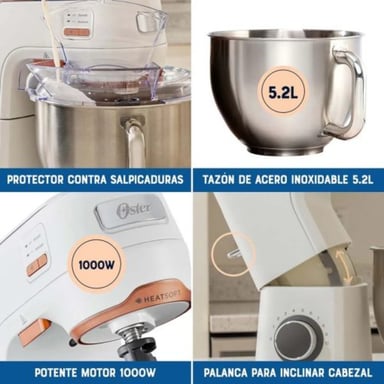 BATIDORA PLANETARIA OSTER® 5.2L HEATSOFT FPSTSMPL4W BLANCO - 6