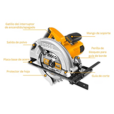 SIERRA INGCO CS18568 1600 WATTS CIRCULAR 7 1/4' - 2