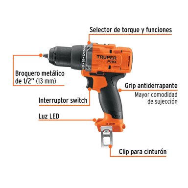TALADRO ATORNILLADOR 20V (SOLO CABEZAL) TRUPER - 6