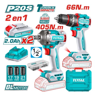COMBO TALADRO PERCUTOR 66NM + LLAVE DE IMPACTO 405NM TOTAL - 4