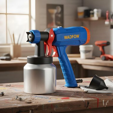 PISTOLA PARA PINTAR 500W CON VASO DE ALUMINIO 800ML WADFOW - 2
