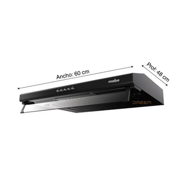 CAMPANA MABE 60 CM EXTRACTORA NEGRO CMU6020PB0 - 4