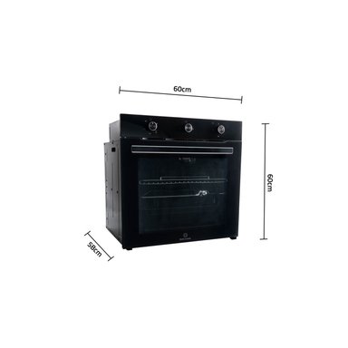HORNO EMPOTRABLE A GAS INDURAMA HEI-75NGP 75 LITROS NEGRO - 4