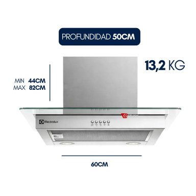 CAMPANA DE PARED 60CM EFFICIENT ACERO INOXIDABLE CE6VX ELECTROLUX - 3