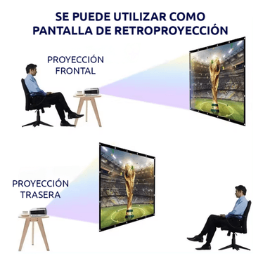 ECRAN PANTALLA PARA PROYECCIÓN TELA 84 PULGADAS BLANCO + FIJADORES - 2
