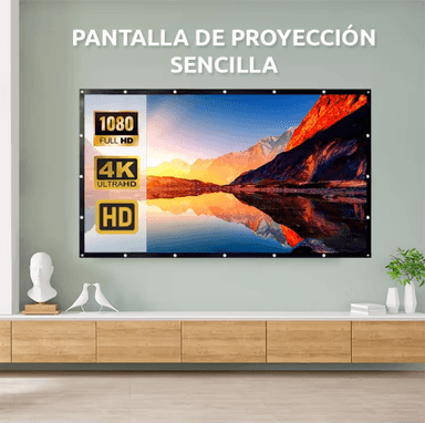 ECRAN PANTALLA PARA PROYECCIÓN TELA 84 PULGADAS BLANCO + FIJADORES - 4