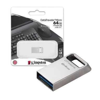MEMORIA USB 64GB KINGSTON DATATRAVELER MICRO METAL USB 3.2 DTMC3G2/64GB - 1