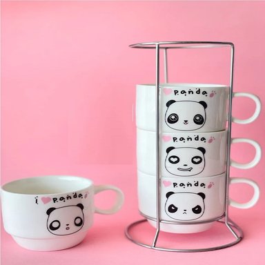 SET DE 4 TAZAS APILABLES CON DISEÑOS DIVERTIDOS - 2