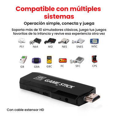 CONSOLA RETRO GAME STICK X2 PLUS (PS1-PS2-PS3-NINTENDO) MANDOS RECARGABLES - 3