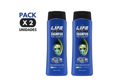 SHAMPOO LIFE FOR MEN 400ML PACK 2 ANTICASPA - 1