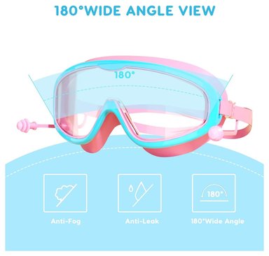 LENTES DE NATACIÓN INFANTILES 3D CON PROTECCION OIDOS NIÑA - 3