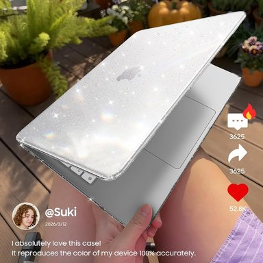 FUNDA CASE PROTECTOR ACRILICO MACBOOCK AIR 13.3 CHIP M1 (MODELOS: A2337/A2179/A1932) - GLITTER - 2