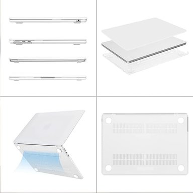 FUNDA CASE PROTECTOR ACRILICO MACBOOCK AIR 13.6 CHIP M2/M3/M4/M5 (2022/2026) - BLANCO MATE - 3