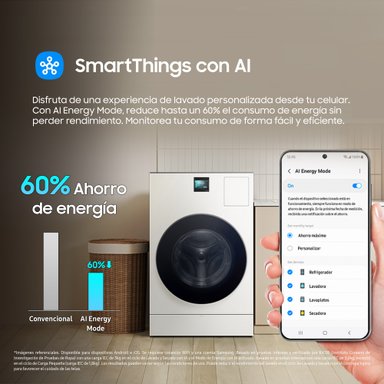 Lavaseca Samsung Bespoke AI 26Kg/15Kg con Pantalla Smart 4.3" WD26FB8690BEPE - 10