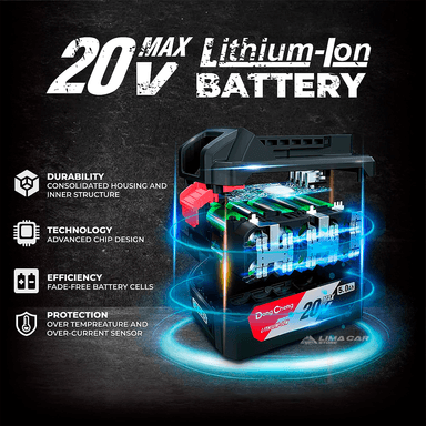 ATORNILLADOR DONG CHENG DCPL03-14 180NM BATERÍA LITIO 20V 5AH MALETA - 6