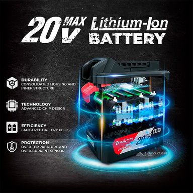 TALADRO DONG CHENG PERCUTOR ATORNILLADOR DCJZ03-13FK 5AH MALETA PRO 20V - 5