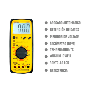 MULTÍMETRO UYUSTOOLS MULTITESTER DIGITAL AUTOMOTRIZ PRO - 2