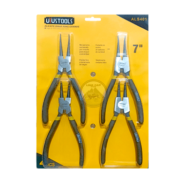 JUEGO DE 4 ALICATES UYUSTOOLS SACA SEGURO 18CM INTERNOS EXTERNOS - 3