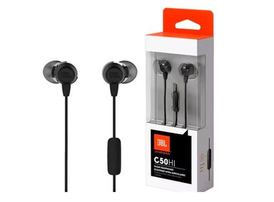 AUDÍFONOS JBL IN-EAR C50HI 3.5 MM CON MICRÓFONO NEGRO - 1