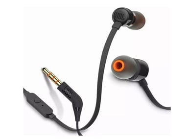 AUDÍFONOS JBL IN-EAR T110 CON MICRÓFONO CABLE PLANO CONECTOR 3.5 MM NEGRO - 2