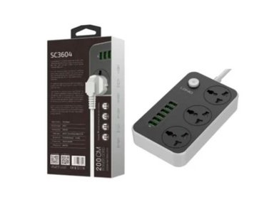 EXTENSIÓN DE ENCHUFE LDNIO SC3604 USB 6 USB 3 POWER SOCKET UNIVERSAL - NEGRO - 3