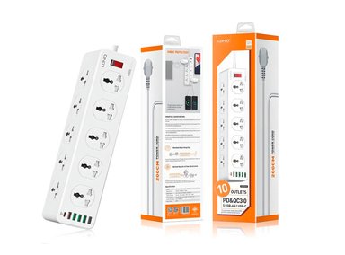 TOMA CORRIENTE LDNIO SC10610 CARGA RÁPIDA 10SOCKET 5USB 1C - BLANCO - 3