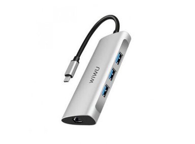 HUB 8-EN-1 WIWU ALPHA 831HRT USB C ADAPTADOR MACBOOK MULTIPUERTO - GRIS - 2