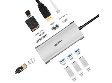 HUB 8-EN-1 WIWU ALPHA 831HRT USB C ADAPTADOR MACBOOK MULTIPUERTO - GRIS - 3