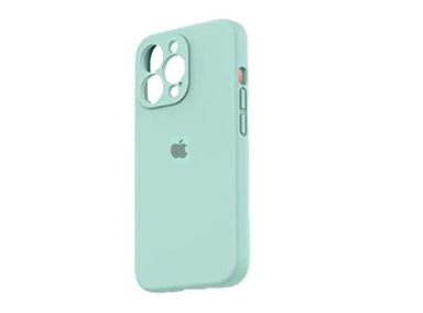 CASE IPHONE 15 PRO SILICONA CON P/CÁMARA TURQUESA + MICA DE VIDRIO COMPLETO - 2