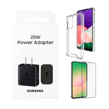 KIT PARA SAMSUNG A56 (ADAPTADOR 25W GAN + CASE Y FUNDA) - 1
