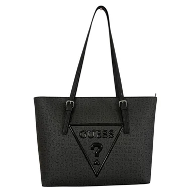 CARTERA TOTE GUESS MONOGRAFIADO NEGRO CON LOGO - 1