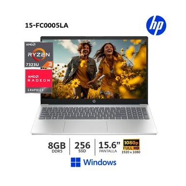 LAPTOP HP 15-FC0005LA | AMD R3-7320U|RAM 8GB| SSD 256GB | PANT. 15.6 FHD | FREEDOS- 802M8LA#ABM - 1