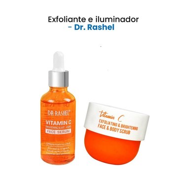 SET TRATAMIENTO FACIAL DR RASHEL SERUM ANTIEDAD 50 ML EXFOLIANTE E ILUMINADOR VITAMINA C 250 GR - 1