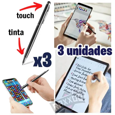 PACK 3 LAPIZ OPTICO CELULAR LAPICERO TABLET TÁCTIL SMARTPHONE - 1