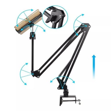 BRAZO TABLET Y CELULAR OEM NEGRO RACK ALUMINIO SOPORTE FLEXIBLE IPAD - 2