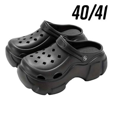 SANDALIAS MUJER NEGRO KAWAII ESTILO CROCS JELLY PLAYA PLATAFORMA - 1