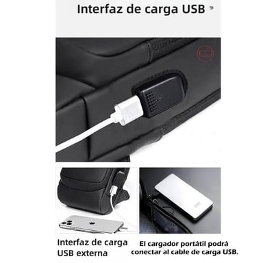 MORRAL X306 MARRÓN BANDOLERA DE CUERO PARA HOMBRE ANTIRROBO IMPERMEABLE CON CLAVE - 6