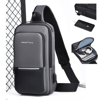 MORRAL ANTIRROBO MOCHILA PECHERA PARA HOMBRE BANDOLERA CRUZADA DE MODA - 3
