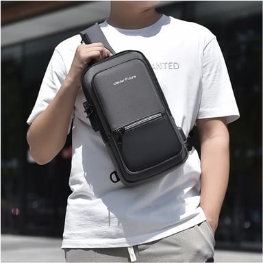 MORRAL ANTIRROBO MOCHILA PECHERA PARA HOMBRE BANDOLERA CRUZADA DE MODA - 5