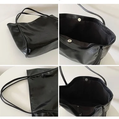 CARTERA GRANDE DE CUERO PU MUJER TOTEBAG BOLSO ELEGANTE - COLOR MARRON - 4