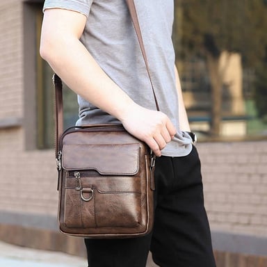 MORRAL HOMBRE DE CUERO PU BANDOLERA IMPERMEABLE WEIXIER - 3