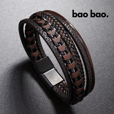 PULSERA HOMBRE CUERO PU MODA HOMBRE - 1
