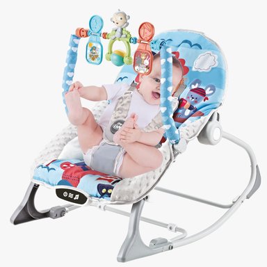 SILLA BABY BOUNCER MECEDORA MESA DE COMER BABY CAM AZUL - 3